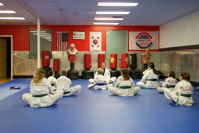 Students participating in class